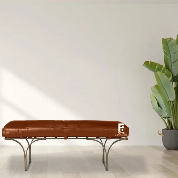 Mid-century Modern Leather Seat Cushion
