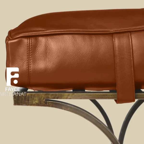 Mid-century Modern Leather Seat Cushion