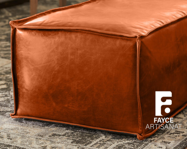 Brown Ottoman Leather pouf
