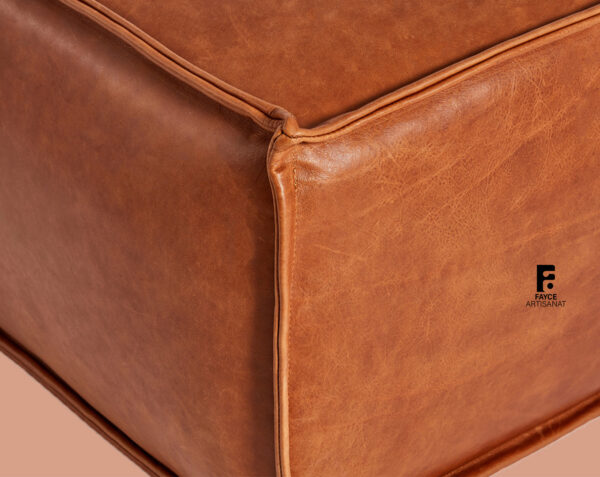 Brown Ottoman Leather pouf