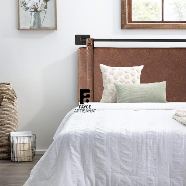 Handmade Leather HeadBoard with Snap Straps