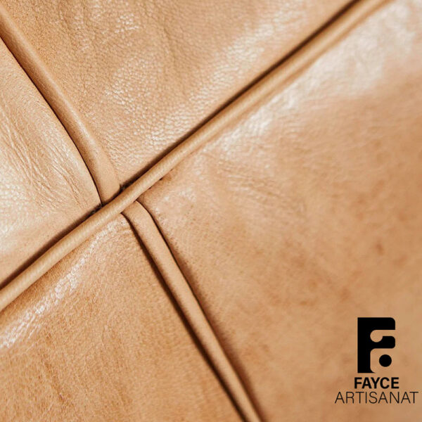 Handcrafted Moroccan Square Leather Pouf