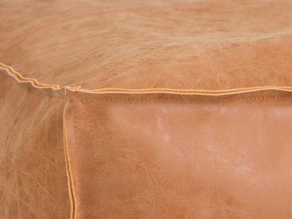 Handcrafted Square Leather Pouf