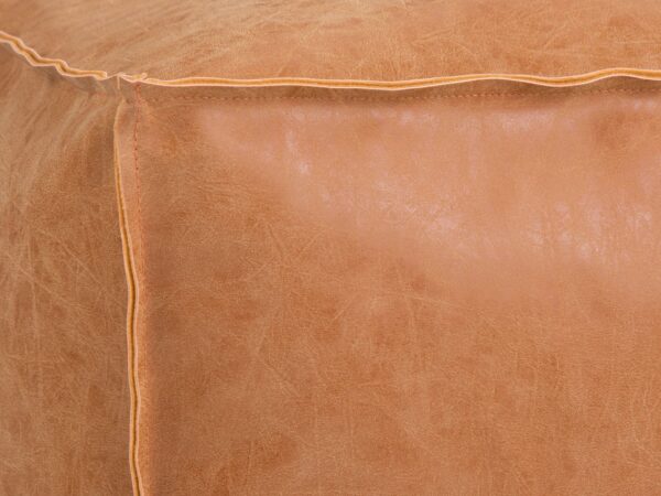 Handcrafted Square Leather Pouf