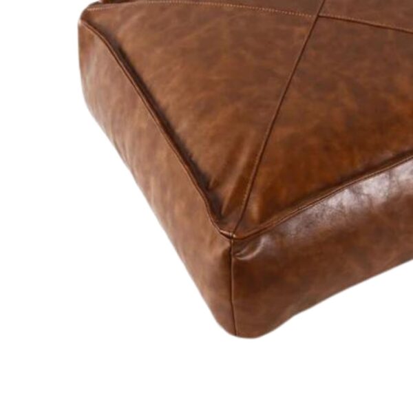 Leather square pouf from Morocco