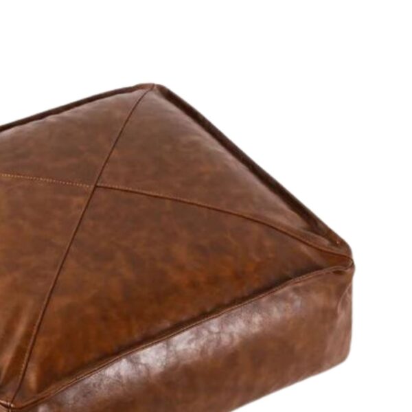 Leather square pouf from Morocco