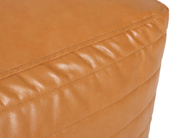 Modern Round Leather Pouf