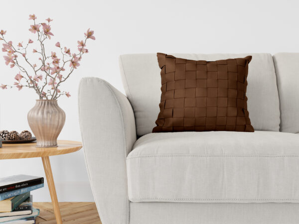 Brown Leather Pillow