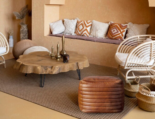 Leather Pouf ottoman