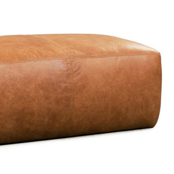 Large Leather Pouf
